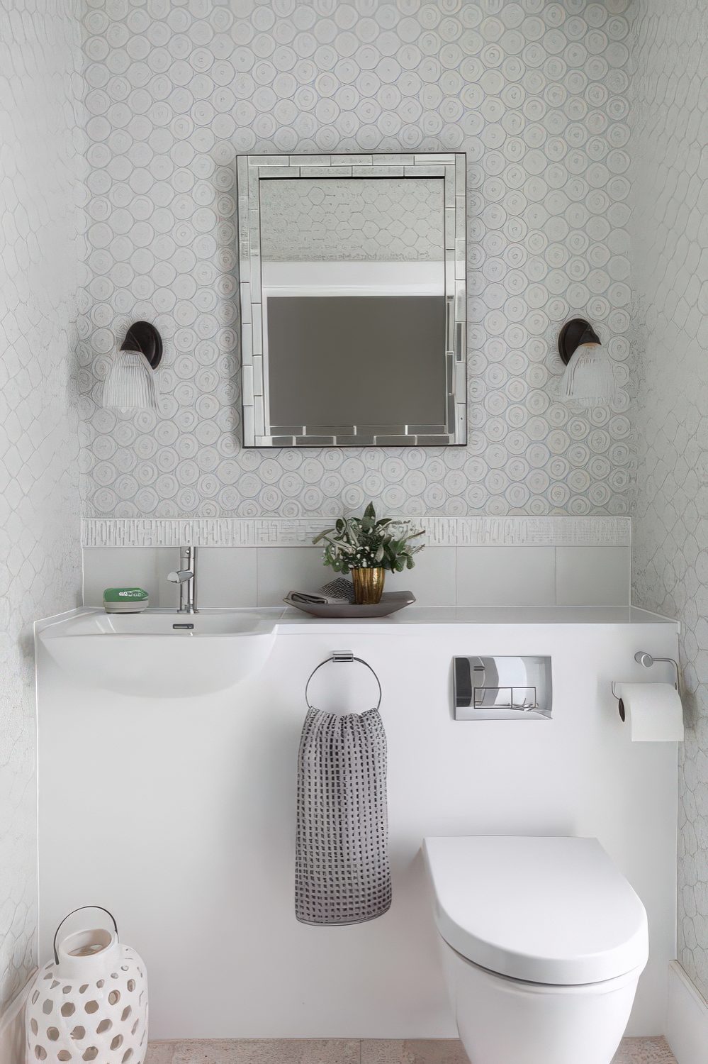 Basin and toilet built-in design.