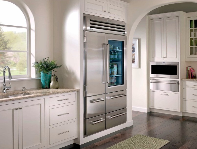 Try various colors of glass, the doors will be still transparent and will add a touch of color to the space.