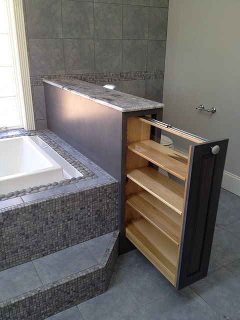 Even a bathtub could feature a pony wall.