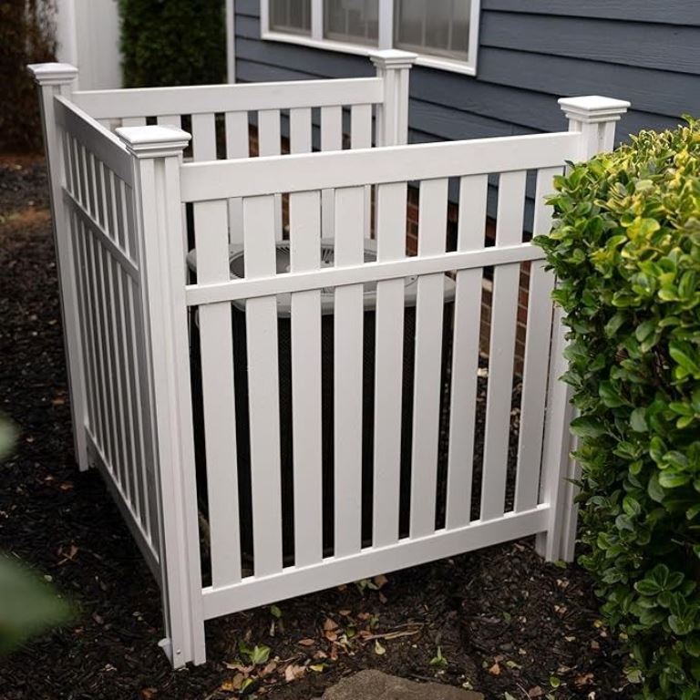 These simple white screens match the window frames, so they are a nice fit for the outdoors.