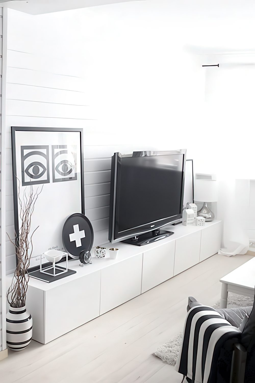 IKEA Besta storage in a living room.