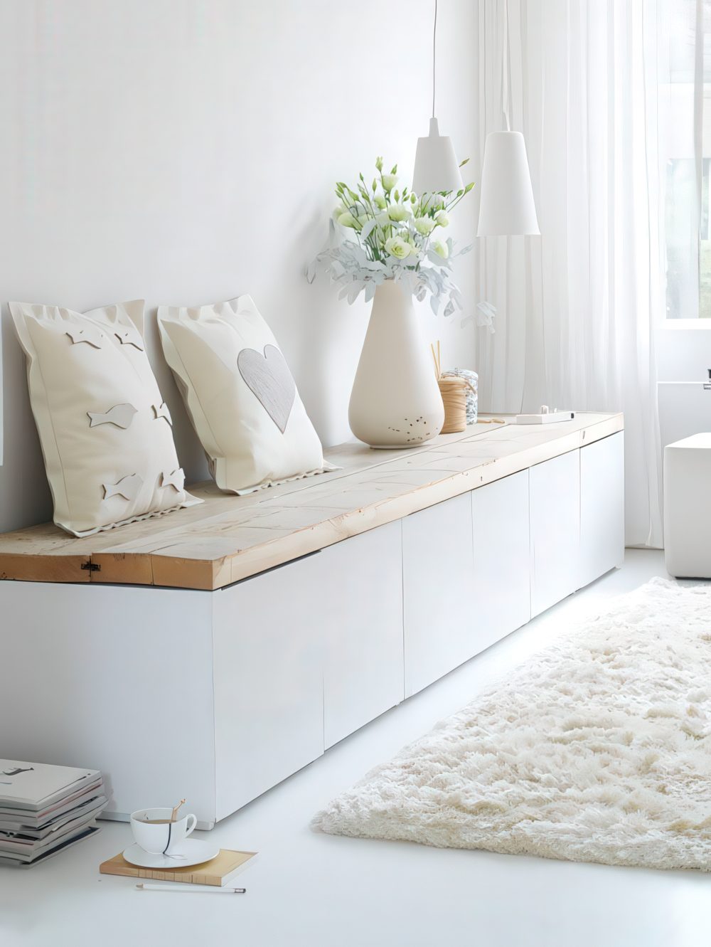IKEA Besta used as a sofa.