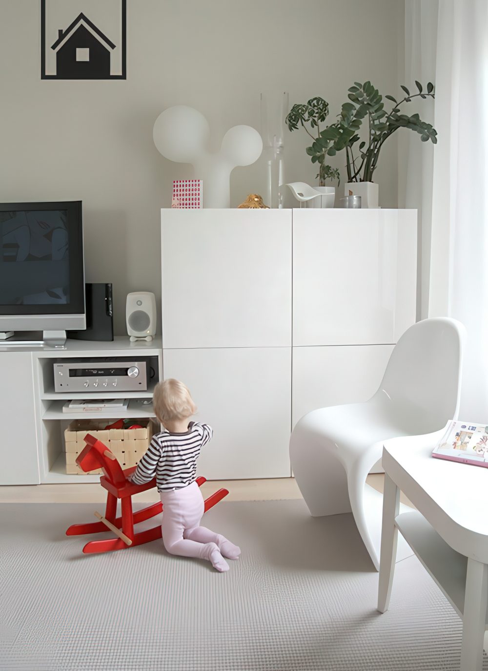 Simple IKEA Besta storage solution.