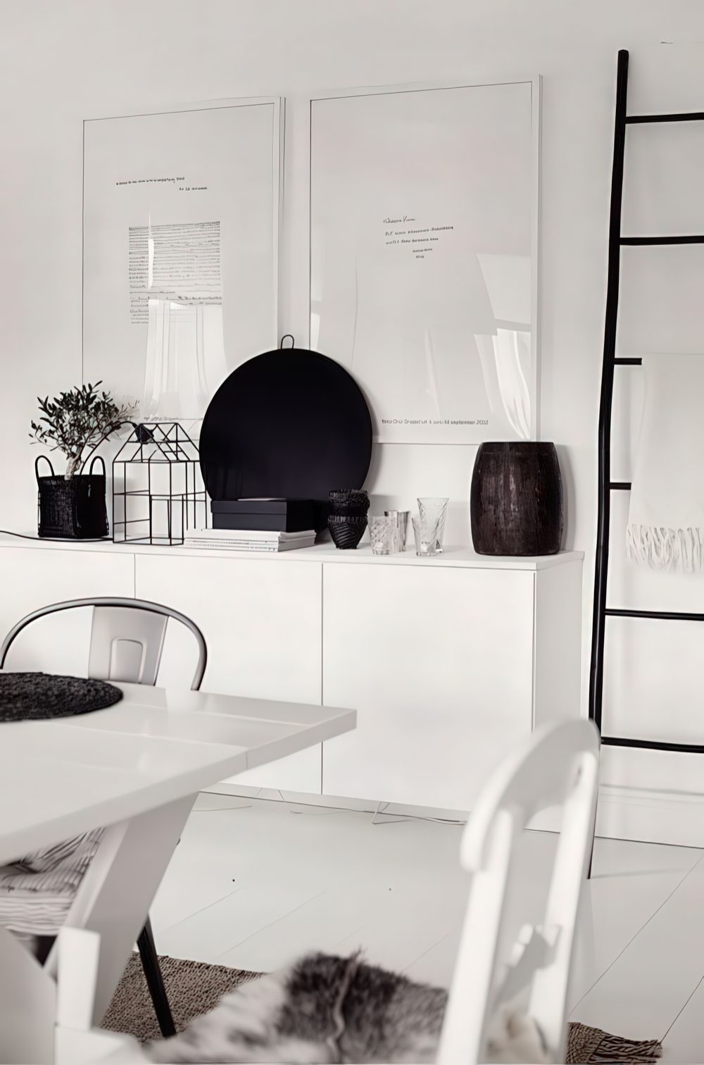 Hanging white IKEA Besta unit.